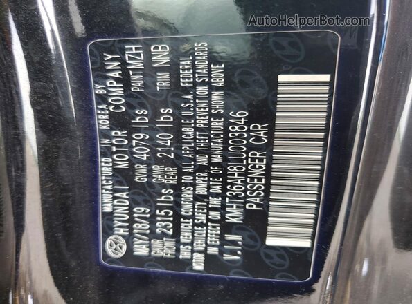 KMHT36AH8LU003846 2020 HYUNDAI VELOSTER Black ძრავის განყოფილების ხედი