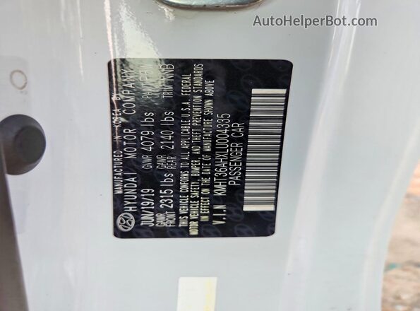 KMHT36AHXLU004335 2020 HYUNDAI VELOSTER White Շարժիչի բաժամունքի տեսք