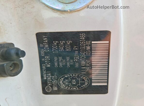 KMHTC6AD1GU261466 2016 HYUNDAI VELOSTER White Вид підкапотного простору