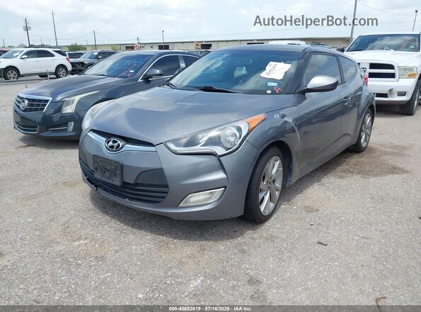 KMHTC6AD2HU308540 2017 HYUNDAI VELOSTER Gray Առջևի ձախ երեք քառորդ տեսարան