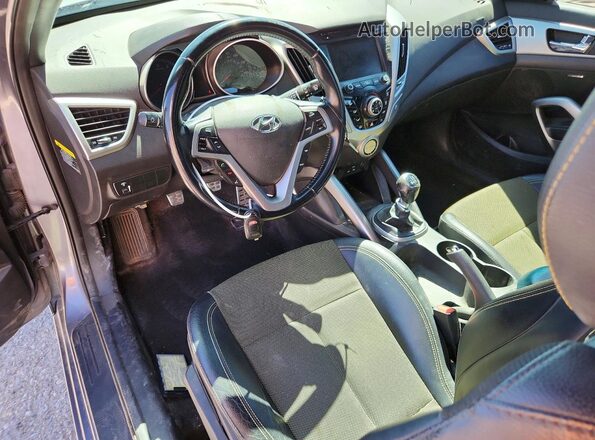 KMHTC6AD6GU260586 2016 HYUNDAI VELOSTER Charcoal წინა პანელის ხედი