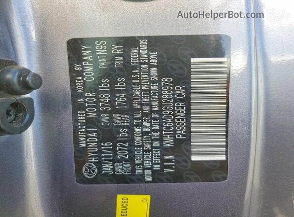 KMHTC6AD9GU288978 2016 HYUNDAI VELOSTER Gray Engine compartment view