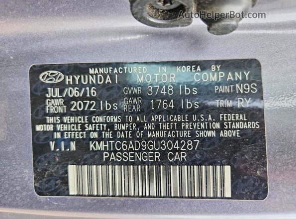 KMHTC6AD9GU304287 2016 HYUNDAI VELOSTER Gray Вид підкапотного простору