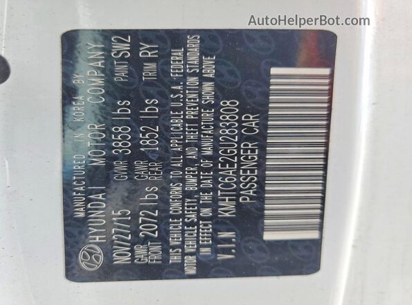 KMHTC6AE2GU283808 2016 HYUNDAI VELOSTER White ძრავის განყოფილების ხედი