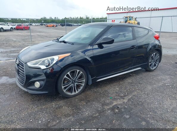 KMHTC6AE3GU249389 2016 HYUNDAI VELOSTER Black Առջևի ձախ երեք քառորդ տեսարան