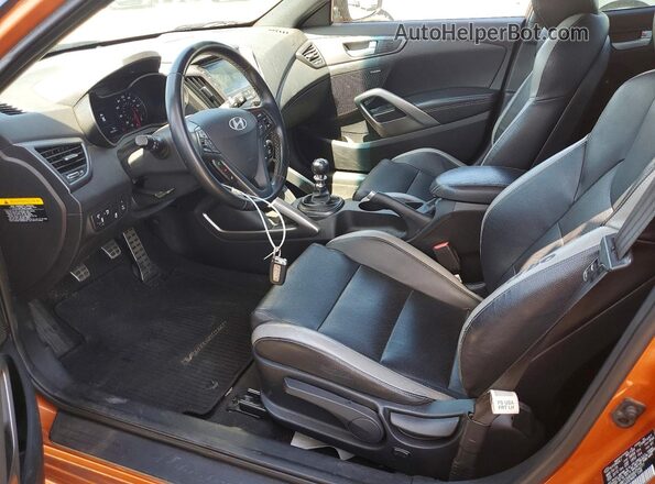 KMHTC6AE6GU254277 2016 HYUNDAI VELOSTER Orange Вид салону спереду