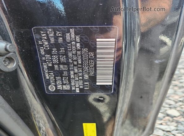 KMHTC6AE6GU303736 2016 HYUNDAI VELOSTER Черный Вид подкапотного пространства
