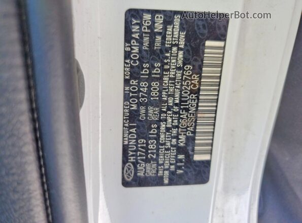 KMHTG6AF1LU025769 2020 HYUNDAI VELOSTER White Вид наклейки з VIN-кодом