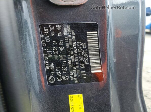 KMHTG6AF2LU027241 2020 HYUNDAI VELOSTER Gray VIN կոդի պիտակի տեսք