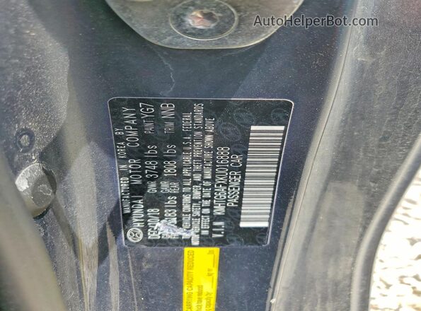 KMHTG6AFXKU016888 2019 HYUNDAI VELOSTER Серый Вид подкапотного пространства