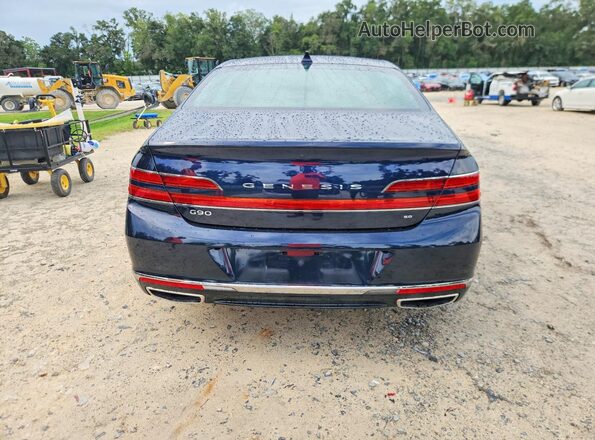 KMTF54PH6MU085411 2021 GENESIS G90 Blue უკანა ხედი