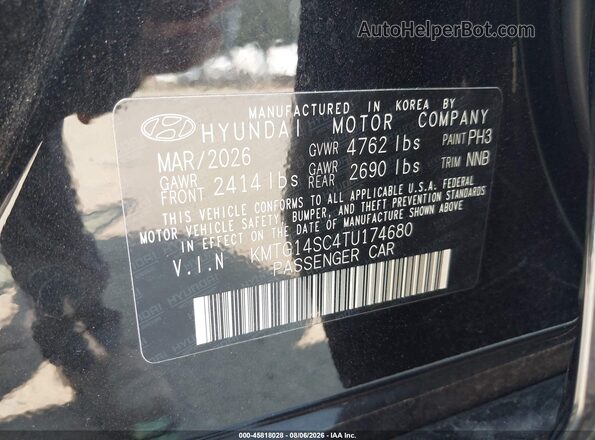 KMTG14SC4TU174680 2026 GENESIS G70 Black Շարժիչի բաժամունքի տեսք