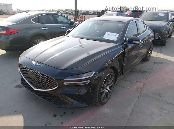 KMTG14SC8TU167313 2026 GENESIS G70 Black Առջևի ձախ երեք քառորդ տեսարան