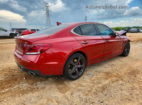 KMTG34LE2KU015357 2019 GENESIS G70 Burgundy Задня права чверть
