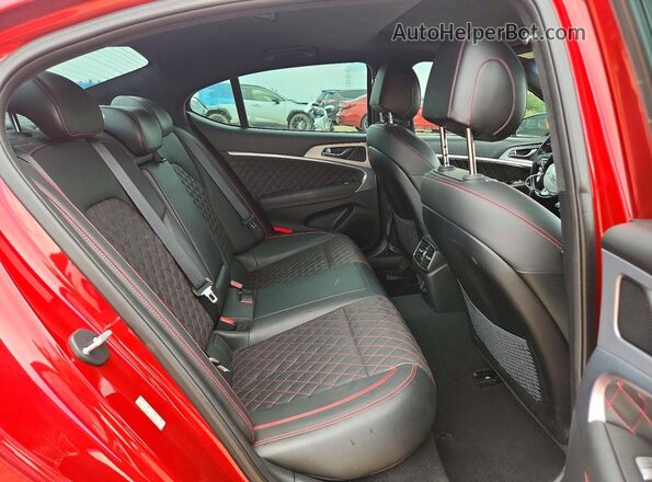 KMTG34LE2KU015357 2019 GENESIS G70 Burgundy Вид задніх сидінь