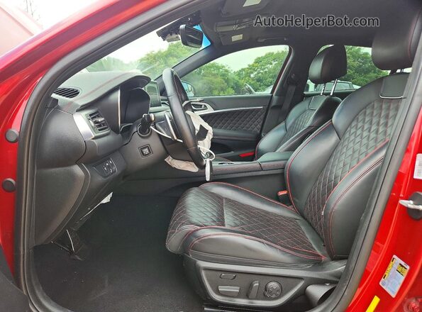 KMTG34LE2KU015357 2019 GENESIS G70 Burgundy Вид салону спереду