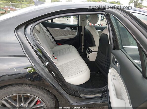 KMTG34LE4KU025629 2019 GENESIS G70 Black Vista de la etiqueta del VIN
