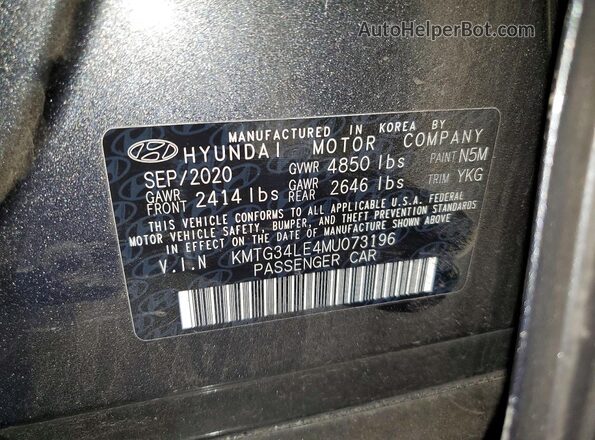 KMTG34LE4MU073196 2021 GENESIS G70 Gray VIN կոդի պիտակի տեսք