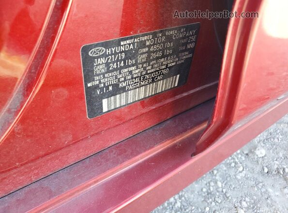 KMTG34LE7KU037760 2019 GENESIS G70 Red ძრავის განყოფილების ხედი