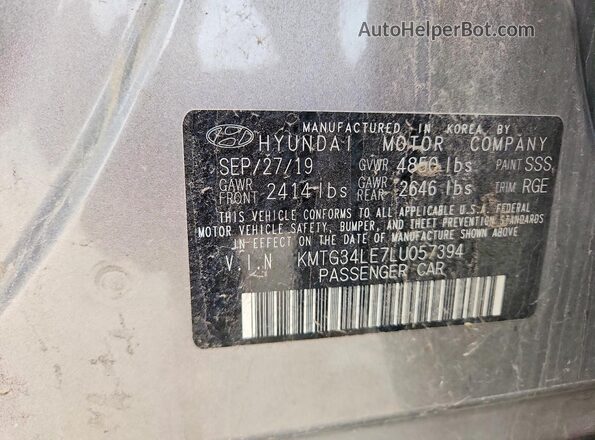 KMTG34LE7LU057394 2020 GENESIS G70 Silver Engine compartment view