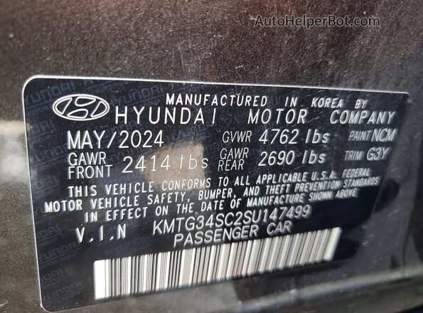 KMTG34SC2SU147499 2025 GENESIS G70 Gray Вид наклейки з VIN-кодом