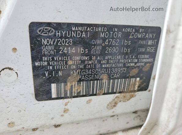 KMTG34SC5RU138953 2024 GENESIS G70 White Engine compartment view