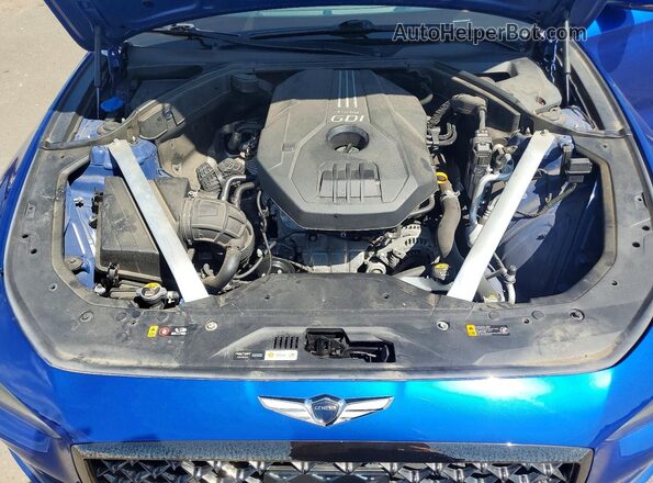 KMTG44LA1KU019670 2019 GENESIS G70 Blue Սալոնի հետևի տեսք