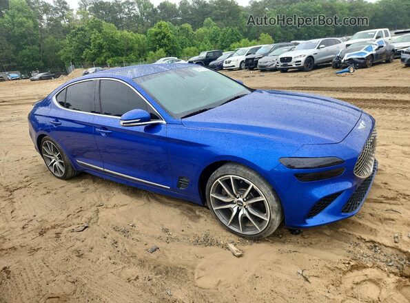 KMTG54TE4NU085294 2022 GENESIS G70 Blue Delantero derecho