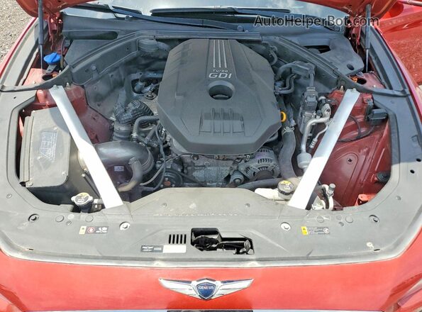 KMTG64LA5LU056636 2020 GENESIS G70 Red უკანა სალონის ხედი