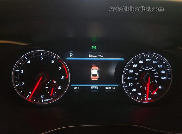 KMTG74LE3MU074375 2021 GENESIS G70 Black Вид щитка приладів