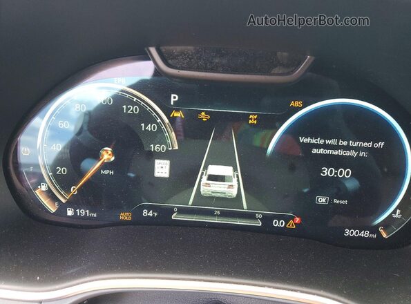 KMUHCESC2RU185346 2024 GENESIS GV80 White Instrument cluster view