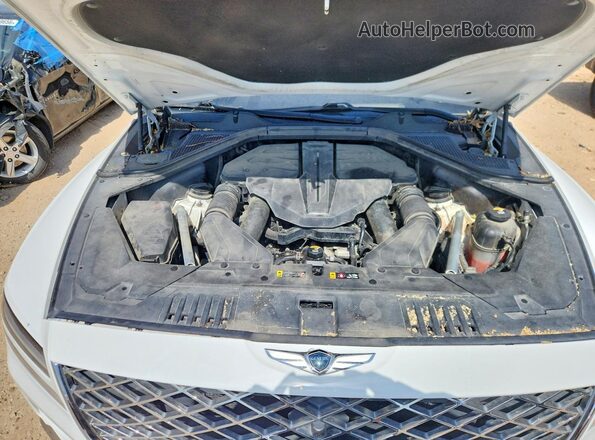 KMUHCESC3MU031804 2021 GENESIS GV80 White Vista del compartimento del motor