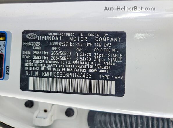 KMUHCESC6PU143422 2023 GENESIS GV80 White Панорамний вид салону 360°