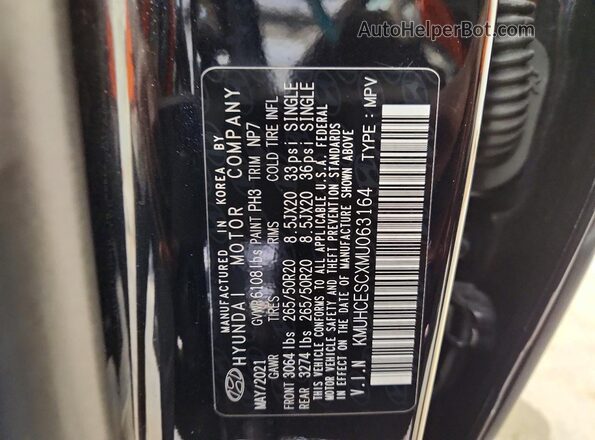 KMUHCESCXMU063164 2021 GENESIS GV80 Black VIN կոդի պիտակի տեսք