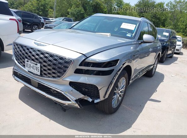 KMUHFESB0TU348551 2026 GENESIS GV80 Silver Առջևի ձախ երեք քառորդ տեսարան