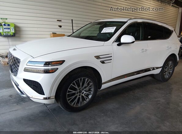 KMUHFESB1SU259165 2025 GENESIS GV80 White Առջևի ձախ երեք քառորդ տեսարան