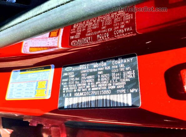 KMUMCDTC7PU115880 2023 GENESIS GV70 Red Widok komory silnika