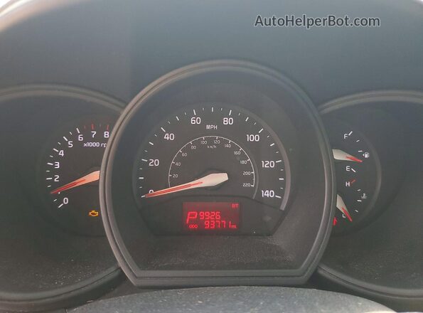 KNADM4A30G6685935 2016 KIA RIO Yellow Вид щитка приладів