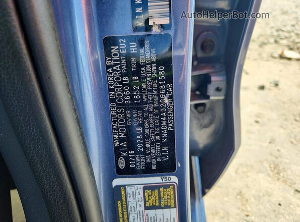 KNADM4A32G6681580 2016 KIA RIO Blue 