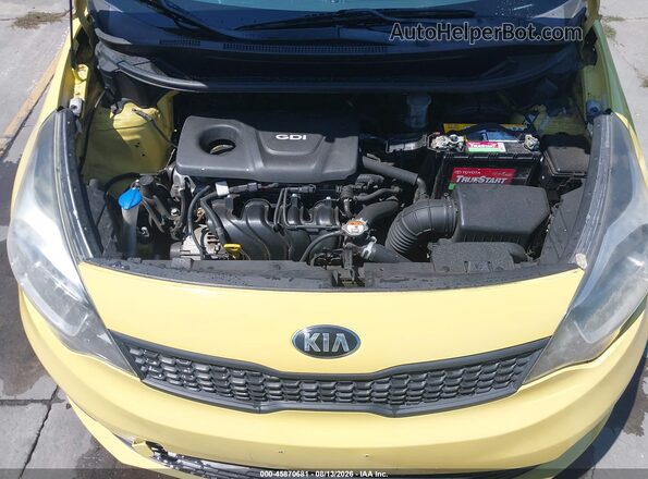 KNADM4A33G6611778 2016 KIA RIO Yellow Вид ззаду