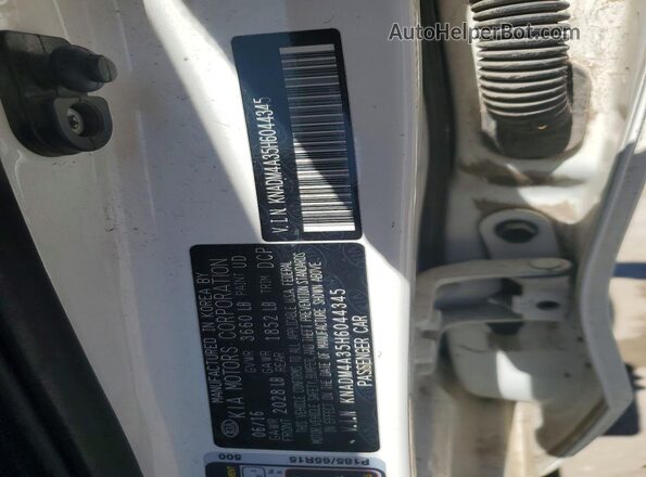 KNADM4A35H6044345 2017 KIA RIO White VIN sticker view