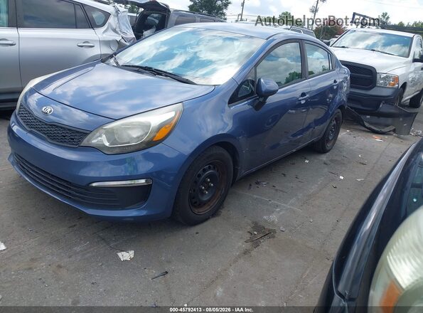 KNADM4A38G6664136 2016 KIA RIO Blue Առջևի ձախ երեք քառորդ տեսարան