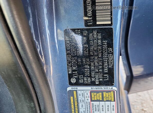 KNADM4A39G6539646 2016 KIA RIO Blue Vista del compartimento del motor