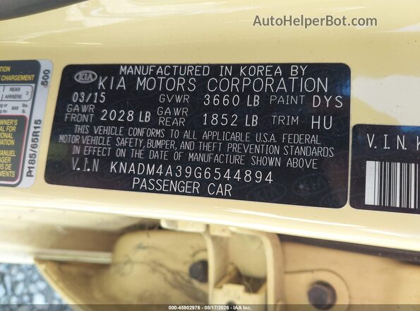 KNADM4A39G6544894 2016 KIA RIO Green Engine compartment view