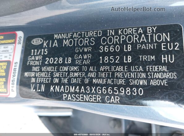 KNADM4A3XG6659830 2016 KIA RIO Blue Engine compartment view
