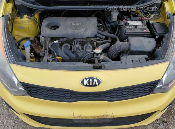 KNADM5A35G6590986 2016 KIA RIO Yellow Widok wnętrza z tyłu