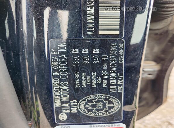 KNADM5A37G6735994 2016 KIA RIO Black Vista del compartimento del motor