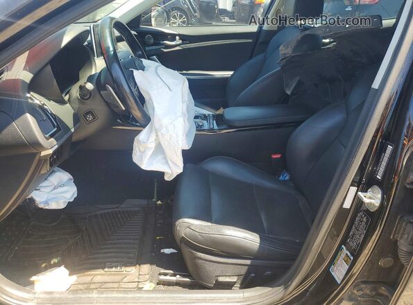 KNAE25LA7J6035356 2018 KIA STINGER Black Widok wnętrza z przodu