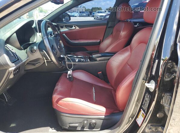 KNAE35LC0K6068344 2019 KIA STINGER Black Widok wnętrza z przodu