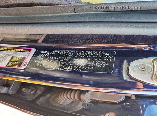 KNAE35LC5L6085058 2020 KIA STINGER Синий Вид подкапотного пространства